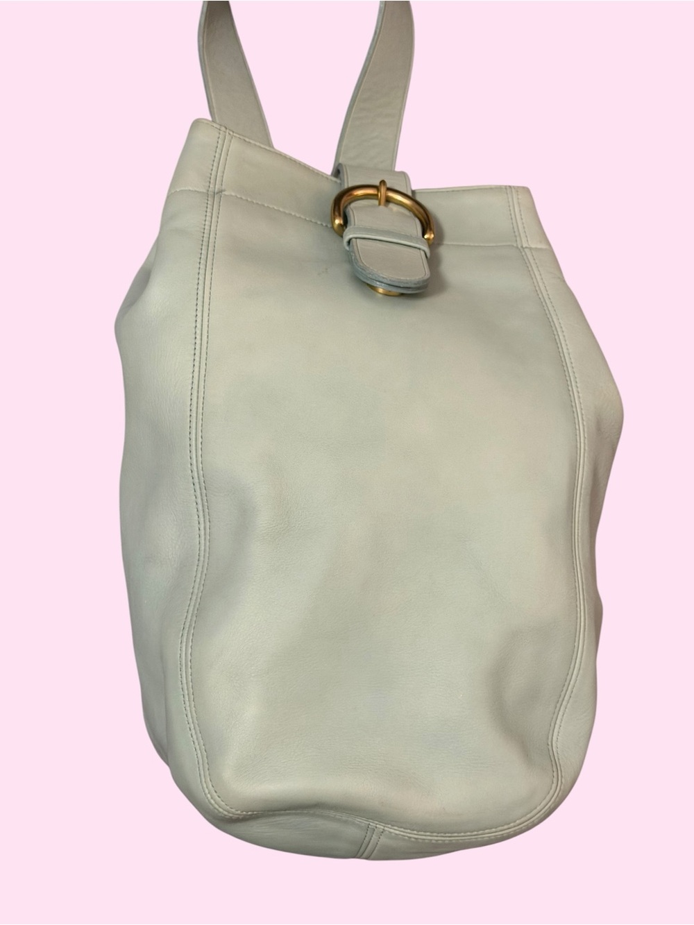 Coach Sea-Foam Leather Sling Bag SoHo with Gold Buckle and hangtag